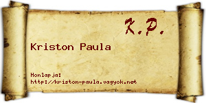 Kriston Paula névjegykártya
